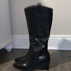 Black knee high boots
